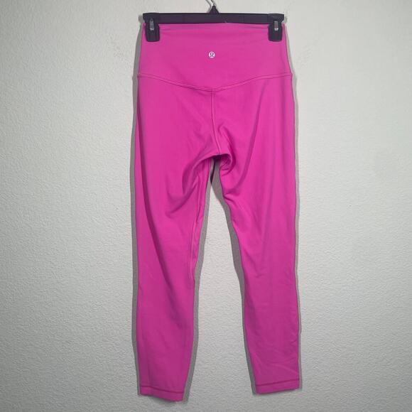 Lululemon Size 6 Align High Rise Crop Pants Leggings Pink Pull On Activewear - Picture 4 of 8